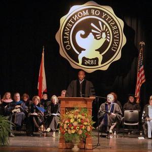 Newly appointed UM Board of Trustee Leroy Nix delivers the Founders' Day keynote in Palmer Auditorium on Oct. 13, 2016.