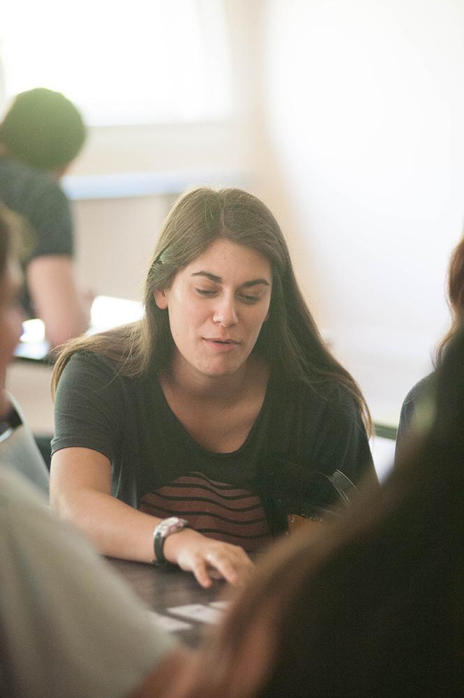 A Montevallo student works on a project.